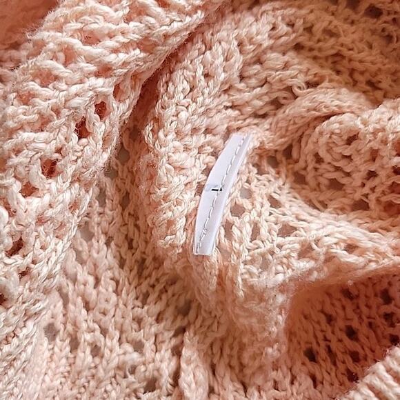 Billabong Sunset Bliss Surplice Loose Knit Pullover Sweater Pink Beachy Feminine - Picture 7 of 13